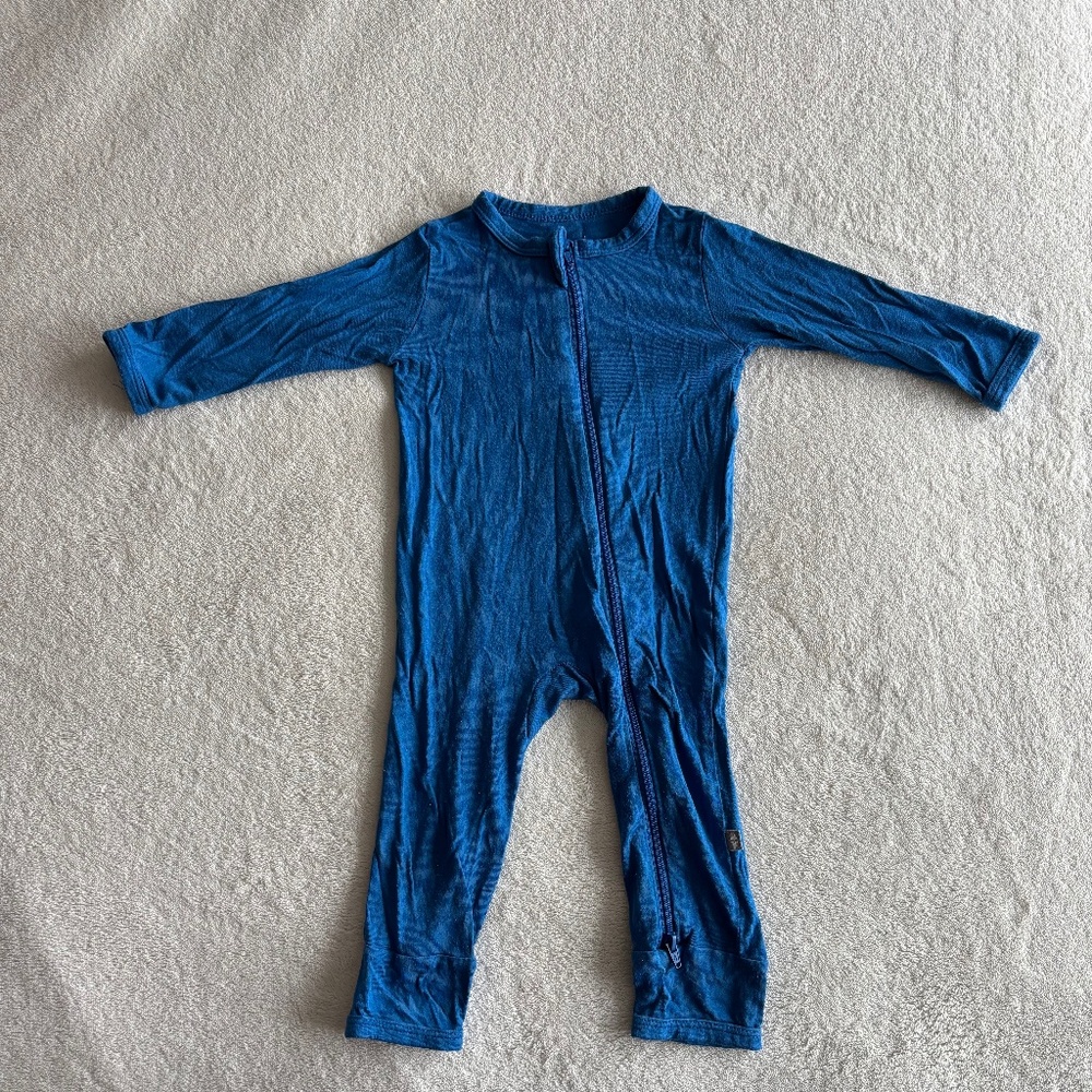 VGUC Kyte BABY Zippered Romper in Sapphire (3-6M)